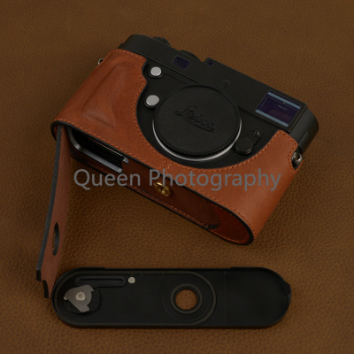 สำหรับ Leica M240 M262 M246 TYP246มม. Compame และแบตเตอรี่พอร์ต Handmade ของแท้หนังกล้องวิดีโอครึ่งกระเป๋า