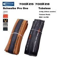 ยางนอกจักรยาน Schwalbe Pro One Tubeless สีดำ / สีคลาสสิค 700X25 700X28