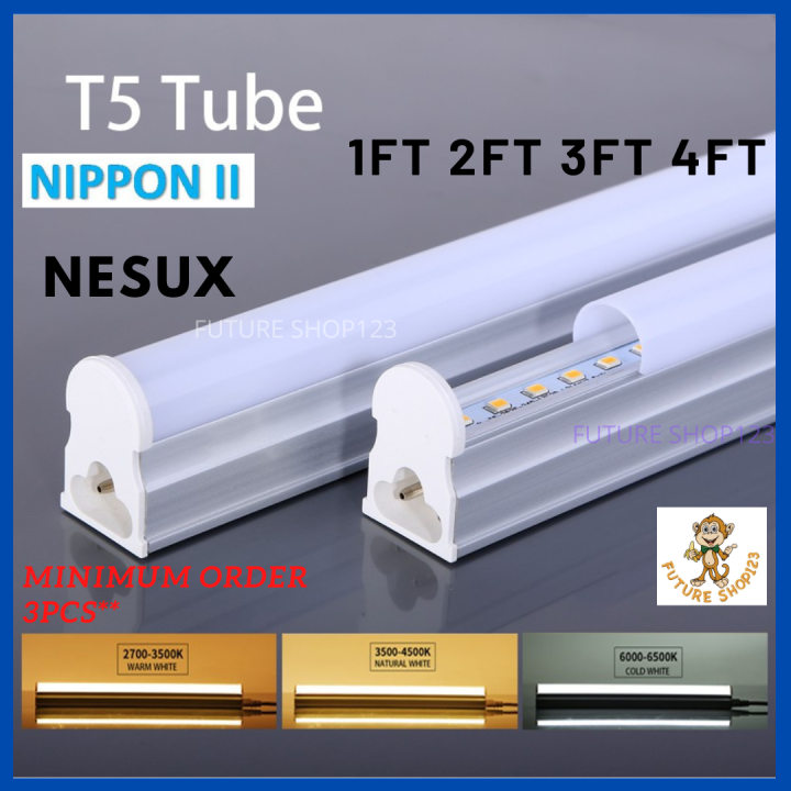 Super Bright NIPPONII/NESUX T5 Led Tube Light Complete Set 1FT 2FT 3FT 4FT WarmWhite Cold White