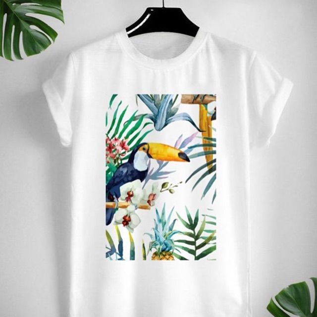 เสื้อยืดสกรีนลายแนว-tropical-ใส่สบาย-ไม่ยืด-ไม่ย้วย