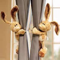 【LZ】 2pcs Cartoon Rabbit Curtain Tieback Holder Straps Tie Backs Children Room Decoration Accessories Holdback Curtain Strap Hook