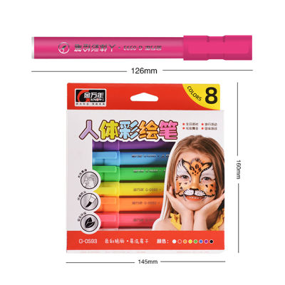 KNOW Body Painting Pen Brush Soft Head 8 Colors Graffiti Washable Facial Makeup Marker Children Makeup Party Masquerade G-0593