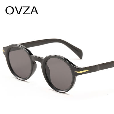 OVZA แว่นกันแดดสไตล์วินเทจสำหรับผู้ชายแบรนด์ดีไซเนอร์แว่นกันแดดสำหรับผู้หญิงแว่นตาสีเหลือง S007