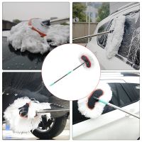 THLT0B 95cm Car Wash Cleaning Brush Milk Silk Microfiber Telescoping Tool Care Dust Mop Cleaning Dirt Wash Duster Brush