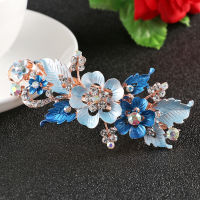 【CW】Barrette Crystal Hairpin Flower Barrettes Resin Foral Hair Clip Headwear For Woman Girls Hair Styling Accessories