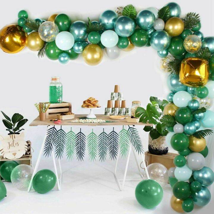 167Pcs Jungle Safari Green Balloon Arch Garland Kit Baby Birthday ...