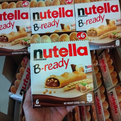 [พร้อมส่ง]Nutella Ferrero B-Ready 6P นูเทลล่า เฟอร์เรโร่ บีเรดดี้ เวเฟอร์สอดไส้ช็อกโกแลตฮาเซลนัท