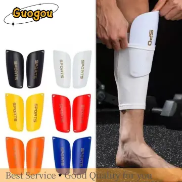 1PCS Football Shin Guards Protective Soccer Pads Holders Leg Sleeves  Basketball Training Sports Protector Gear Adult Teenager Color: red, Size:  L
