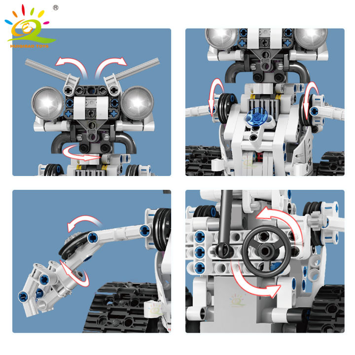 ใหม่-huiqibao-606ชิ้นเทค-rc-หุ่นยนต์หน่วยการสร้างเมืองการควบคุมระยะไกลอัจฉริยะถังรถบรรทุกอิฐก่อสร้างเด็กของเล่น