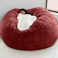 Dropshipping New giant sofa cover soft comfortable fluffy fur bean bag bed recliner cushion cover Factory shop