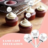 12pcs Little Lamb Cake Decoration Eid Al-Adha Cake Toothpick Decoration Lamb U4N1