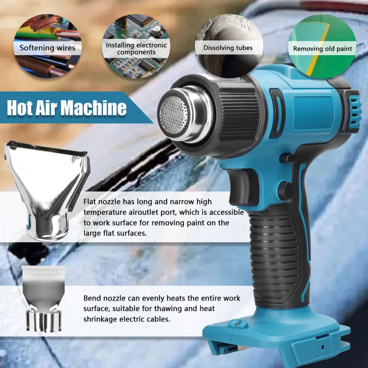 cordless-handheld-hot-air-machine-lithium-rechargeable-heating-equipment-temperatures-adjustable-power-tool-with-5-nozzles-2-scrapers-compatible-with-makita-18v-lithium-b-attery