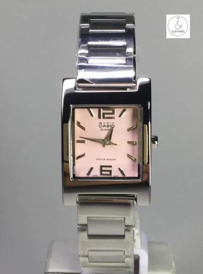 นาฬิกาข้อมือผู้หญิง  Casio  รุ่น LTP-1283D-4ADF สายแสตนเลส หน้าปัทม์ชมพู ของแท้ 100% CafeNalika
