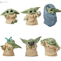 ASYMME มินิ 6 ชิ้น/เซ็ต ของเล่น ของขวัญสำหรับเด็ก รุ่นสะสม The Mandalorian Baby Yoda ของเล่นแอ็คชั่นฟิกเกอร์ โยดา เบบี้ ฟิกเกอร์ สตาร์ วอร์ส