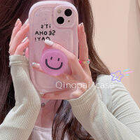 เคสโทรศัพท์ยิ้มสีชมพูน่ารักสำหรับ iphone13promax ขาตั้งโทรศัพท์ยิ้มกลมสำหรับ iphone12 ซิลิโคนขอบใสเคสโทรศัพท์ใหม่สำหรับ iPhone13Pro เบาะลมเคสโทรศัพท์สำหรับ iPhone12Pro หญิงเวอร์ชั่นเกาหลี