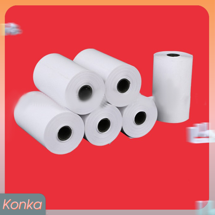 5 Rolls 57x30mm Self-adhesive Direct Thermal Paper White Printable