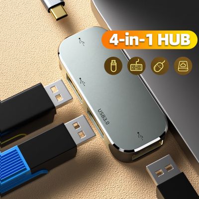 GUUGEI Type C Hub 4 in 1 Multifunctional PD 100W USB3.0/USB2.0 3.5mm Jack Earphone Adapter Cable Converter Fast Data Connector USB Hubs