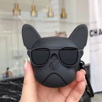 แว่นกันแดด French Bulldog สำหรับ Airpods 1 2,หูฟังบลูทูธลายการ์ตูนน่ารักสำหรับ Apple Airpods 3 Pro กรอบนิ่ม