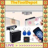 TheToolDepot ล็อคสมาร์ทเอนเอฟซีอุปกรณ์ล็อคตู้อิเล็กทรอนิกส์,ตู้เก็บของล็อคซ่อนพร้อมสลักล็อคสไลด์สำหรับประตูคู่ตู้มีลิ้นชักไม้