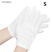 Jettingbuy】ขายด่วน1คู่ใหม่ทั้งนิ้วผู้ชายผู้หญิงมารยาทถุงมือคอตตอนสีขาวบริกรเครื่องประดับถุงมือซึมซับเหงื่อ