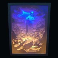 2021 Newest 3D Paper Carving Night Light LED Papercut Light Box Sculptures Frame Gift Decorative Desktop night Lamp