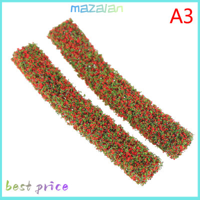mazalan 2pcs พุ่มไม้แถบสีเขียวตารางทรายขนาดเล็กจำลอง DIY รั้วหญ้า