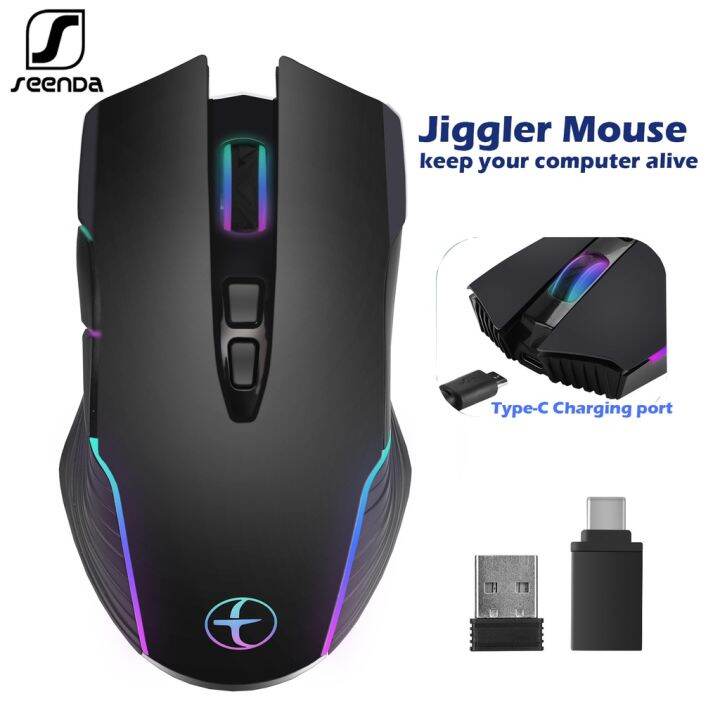 Jiggler Mouse Rechargeable TypeC USB Optical Mice Silent Click Multi