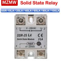 ∋♠∈ MZMW Solid State Relay Voltage Regulator SSR-10LA 25LA 40LA 60LA 80LA 100LA AC 0-220V Output 4-20mA Module Single Phase Relais