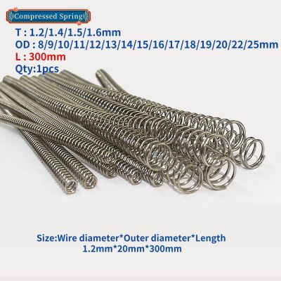 1Pcs Compressed Spring Pressure Spring  Wire Diameter 1.2-1.6mm Outer Diameter 8-25mm Length 300mm Release Spring Return Spring Electrical Connectors