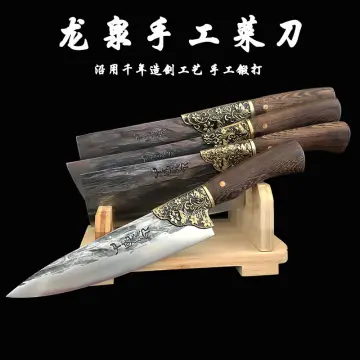 Hand forged kitchen knife Longquan old-fashioned retro knife set