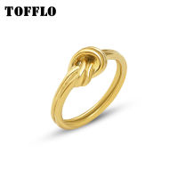 TOFFLO Stainless Steel Jewelry Knot Casting Rring Women Fashion Buckle Ring BSA171