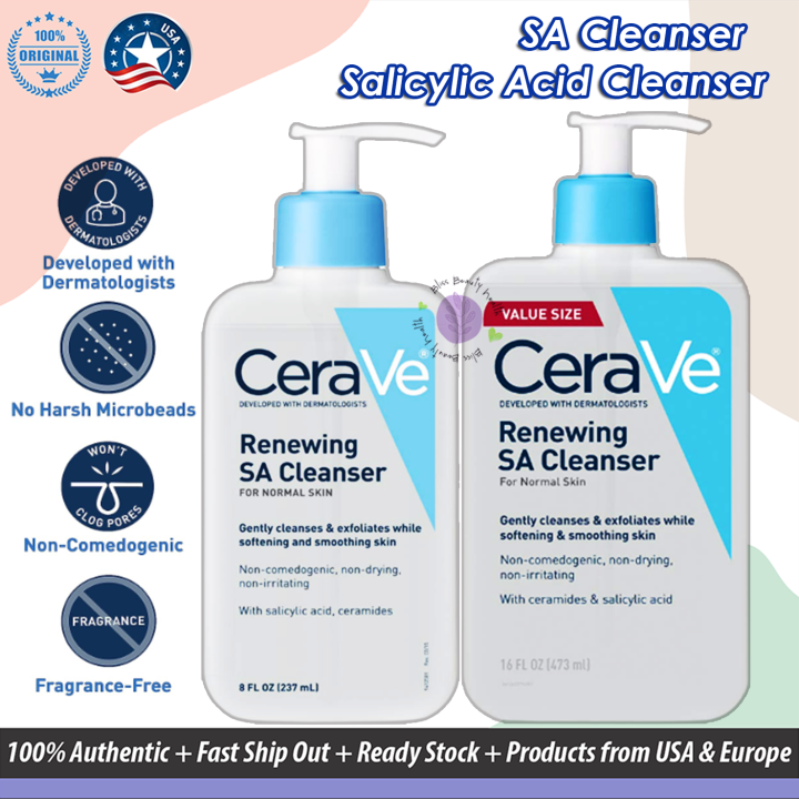 (No COD) Genuine USA CeraVe SA Cleanser with Hyaluronic Acid