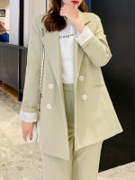 New Elegant Women Blazer Pantsuits Long Sleeve Casual Jacket &amp; Pencil Pants 2 Piece Set Female Fashion Business Trousers Suit