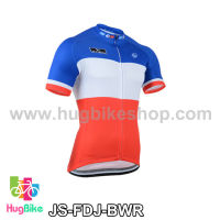 เสื้อจักรยานแขนสั้นทีม FDJ 2014 สีฟ้าขาวแดง