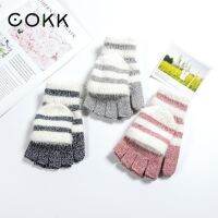 COKK Fingerless Gloves Faux Knitted Female Knitting Warmer Wrist Hand Mitten