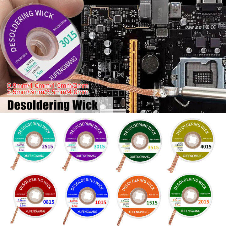 【Free Ship】 Solder Wick Braid No Clean Flux 0.84.0mm Width Desoldering