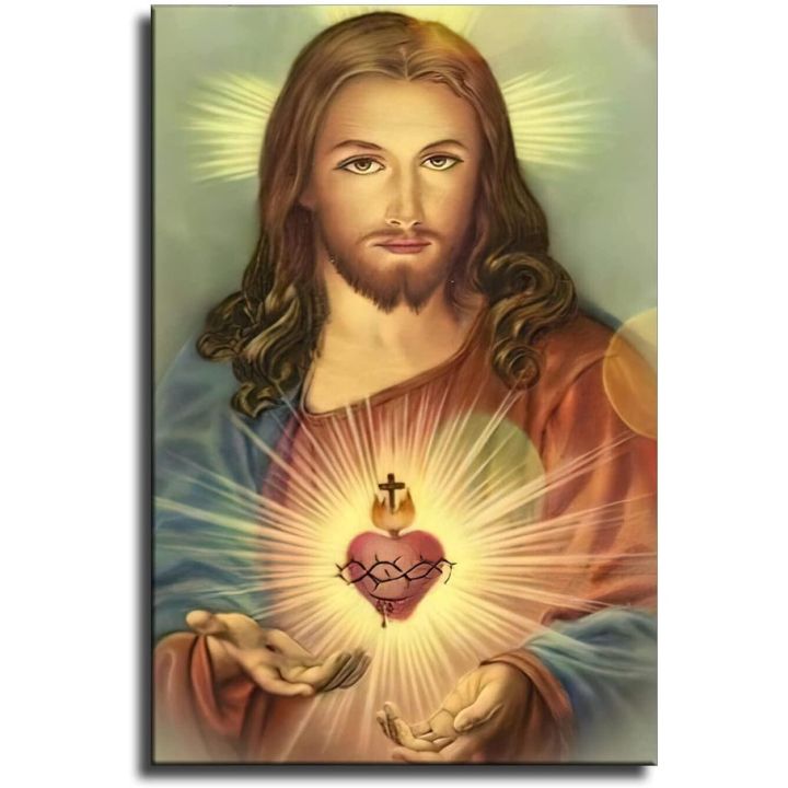 Catholic Image Sacred Heart Of Jesus Poster Pictures Canvas Painting