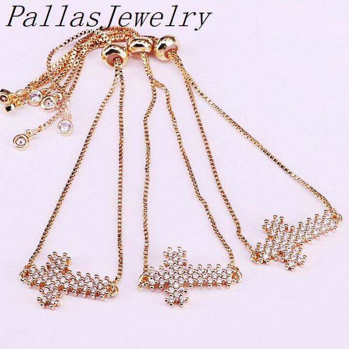 202110pcs-gold-color-micro-pave-cz-zirconia-cross-charm-connector-bracelets-for-women-jewelry