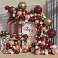 141pcs DIY Burdy Balloon Garland Kit Rose Gold Metal Chrome Balloons for Wedding Bridal Shower Anniversary Party Decorations