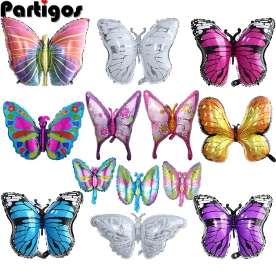 Large Butterfly Balloons Colorful Butterfly Birthday One Years Old Party Aluminum Foil Balloon Wedding Baby Shower Decorations