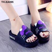 ✌ 21 New Ladies Outerwear Thick-soled Slippers Cartoon Indoor Non-slip Wear-resistant Flip Flops