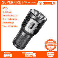 Supfire ไฟฉายทนทานสูง36W/3000LM,ไฟกลางแจ้งสว่างเป็นพิเศษยาว M5เมตรทนทานสูงพิเศษกองทัพทหาร5000