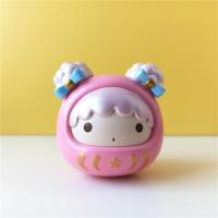 ชุดการ์ตูน Sanrio Dharma Tumble ซีรีส์ Hellokitty Cinnamoroll Kuromi Twins Pom Pom Purin ฟิกเกอร์อนิเมะของสะสมน่ารัก