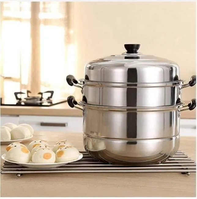 3 Layer Steamer Cooking Pot High Quality 28cm Stainless Steel Steamer Cookware Siomai / Puto