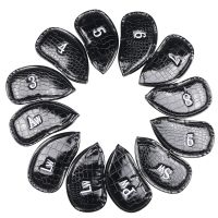 12Pcs/Set PU Leather Golf Iron Head Covers Club Headcover Waterproof For Golf Iron Club Set 3-SW Universal Iron Club Headcovers