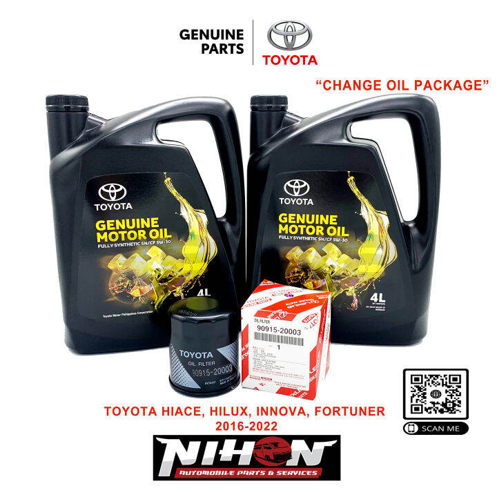 TOYOTA CHANGE OIL PACKAGE FOR 2016-2022 HIACE, INNOVA, HILUX AND ...