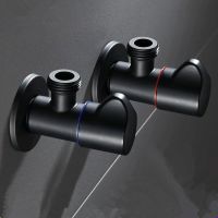 Black/Silver Angle Filling Valve Faucets Stainless Steel Kitchen Cold Hot Mixer Tap Bathroom Accessories Standard G1/2 Threaded