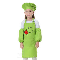 Child Polyester Apron Eating Clothes Kids Cook Baking Bib Pinafore Painting Smock Chef Hat Print Logo NOT Free