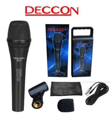 ไมโครโฟน DECCON รุ่น MI-9 ไมโครโฟน พร้อมสายยาว 5.50 เมตร คอสวมไมค์ ซองหนัง และ กล่องใส่อุปกรณ์ Dynamic Microphone ไมค์สาย ไมค์ร้อง ไมค์คาราโอเกะ
