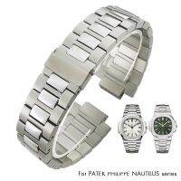 Stainless Steel Watchband 24mm 13mm Fit for Patek 5711 5726 Philippe Butterfly Clasp Silver Solid Metal Watch Strap